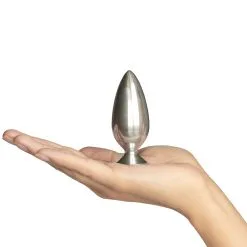 O-products Kiotos Unisex Metal Butt Plug 9 Cm -Sexy lingerie Verkoop 13533 metal buttplug 9 cm 05 hand q100