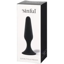 Sinful Slim Buttplug Medium -Sexy lingerie Verkoop 15203 sinful slim butt plug medium 90 pack q100