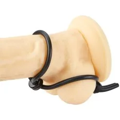 Schneider & Triburtius Rubber Malesatie Cock-Grip Dubbele Lasso Cockring -Sexy lingerie Verkoop 15535 malesation cock grip dobbelt lasso penis ring 04 q100