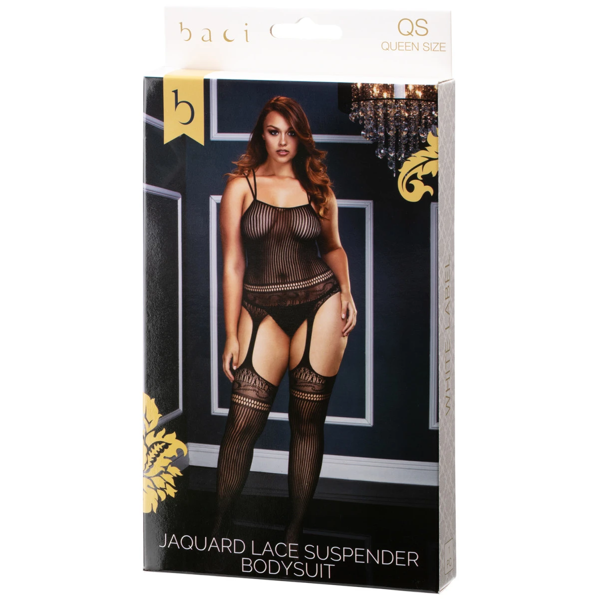 Baci Lingeri Baci Jaquard Bodystocking Met Bretels En Kousen 7 Baci Lingeri Baci Jaquard Bodystocking Met Bretels En Kousen - Afbeelding 5
