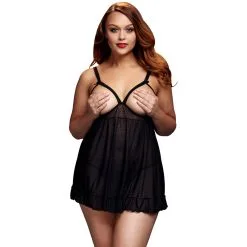 Baci Lingeri Baci Peekaboo Babydoll Negligee 9 Baci Lingeri Baci Peekaboo Babydoll Negligee -Sexy lingerie Verkoop 16157 baci peekaboo babydoll neglige sort queen size q100 03