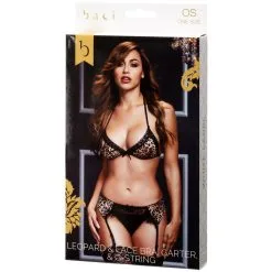 Baci Lingeri Baci Leopard Jarretelset -Sexy lingerie Verkoop 16163 baci leopard hofteholder saet 10 package q100