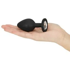 Sinful Jewel Siliconen Buttplug Medium -Sexy lingerie Verkoop 16177 sinful jewel silicone butt plug medium 50 hand q100