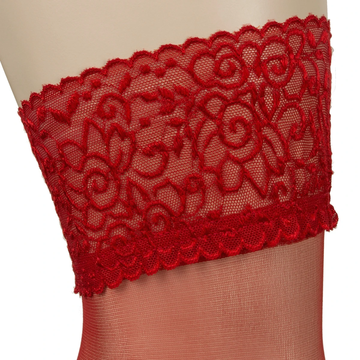 Orion Cottelli Hold-Up Kousen Met Kanten Zoom Rood 5 Orion Cottelli Hold-Up Kousen Met Kanten Zoom Rood - Afbeelding 3