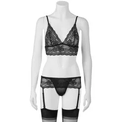 Sinful NORTIE Runa Kanten BH En Jattetelgordel Set -Sexy lingerie Verkoop 20274 runa blonde bh og str mpeholder s t 01