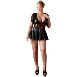 Orion Cottelli Wetlook Jurk Met Stropdassen Plus Size