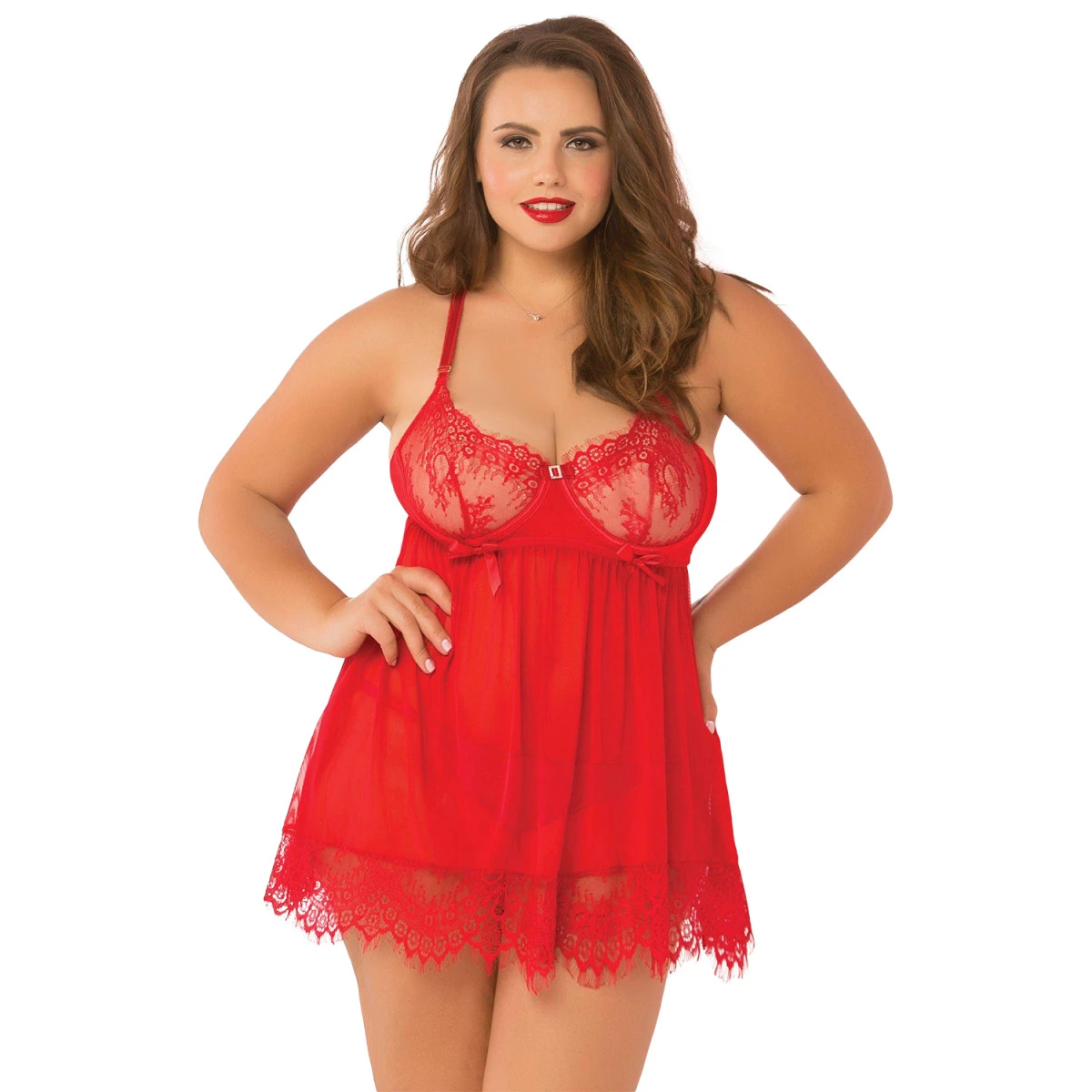 J&V Apparel Inc Seven 'til Midnight High Bed Of Roses Babydoll Set Plus Size 3 J&V Apparel Inc Seven 'til Midnight High Bed Of Roses Babydoll Set Plus Size