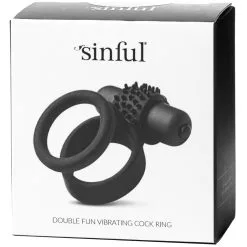 Sinful Double Grip Vibrerende Cockring -Sexy lingerie Verkoop 21286 sinful double fun vibrating cock ring q100 06