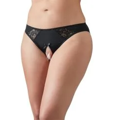 Orion Cottelli Zwarte Kruisloos Slipje Met Kant Plus Size