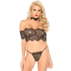 Leg Avenue Set Met Kanten Top En G-String