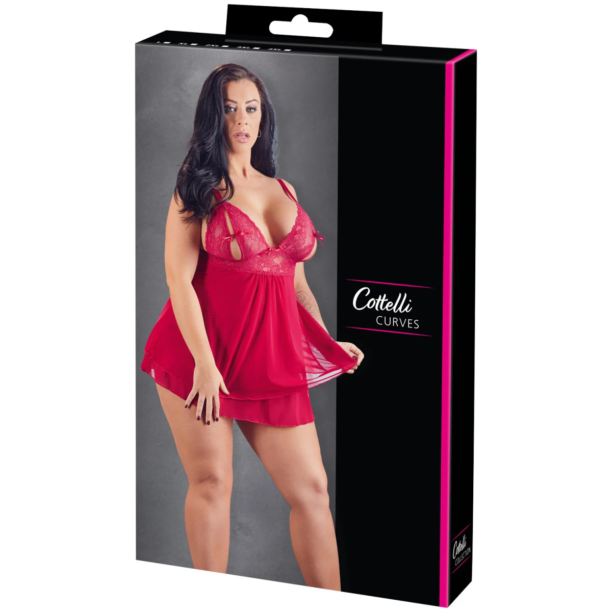 Orion Cottelli Red Kanten Babydoll Plus Size 6 Orion Cottelli Red Kanten Babydoll Plus Size - Afbeelding 4