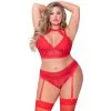 J&V Apparel Inc Seven 'til Midnight Halternek Bh Set Plus Size Rood -Sexy lingerie Verkoop 22180 seven til midnight halterneck bh saet plus size rod q100 01