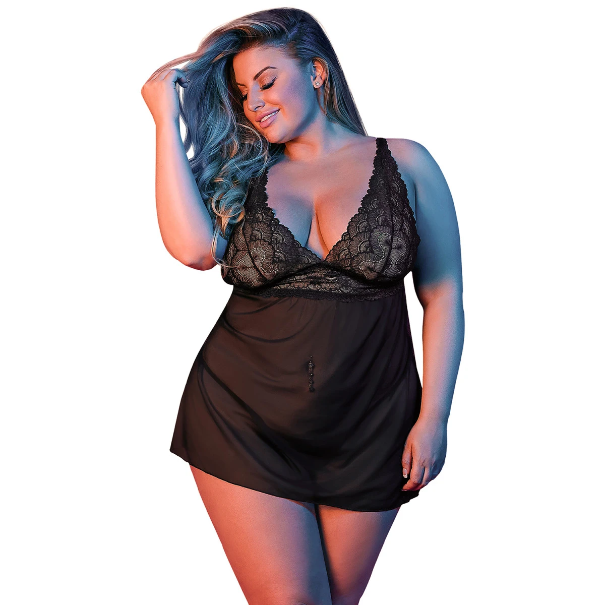 Magic Silk 'Fly Away' Babydoll Set Plus SIze 3 Magic Silk 'Fly Away' Babydoll Set Plus SIze