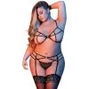 Magic Silk Strappy Jarretels Plus Size -Sexy lingerie Verkoop 22985 magic silk strappy hofteholder saet plus size 01 q100