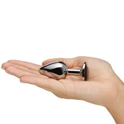 Sinful Black Jewel Metalen Buttplug Small -Sexy lingerie Verkoop 23040 sinful black jewel stal butt plug lille 05 hand q100