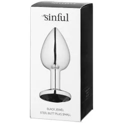Sinful Black Jewel Metalen Buttplug Small -Sexy lingerie Verkoop 23040 sinful black jewel stal butt plug lille 10 package q100
