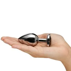 Sinful Black Jewel Metalen Buttplug Medium -Sexy lingerie Verkoop 23041 sinful black jewel stal butt plug medium 05 hand q100