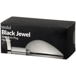 Sinful Black Jewel Metalen Buttplug Medium -Sexy lingerie Verkoop 23041 sinful black jewel steel butt plug medium 90 pack q100
