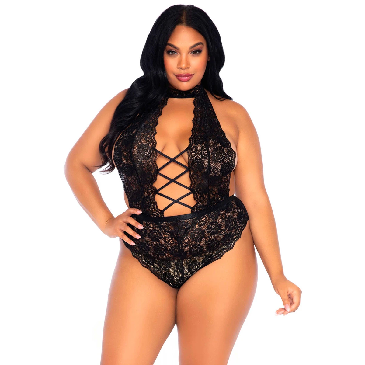 Leg Avenue Kanten Teddy Met Open Kruis Plussize 3 Leg Avenue Kanten Teddy Met Open Kruis Plussize