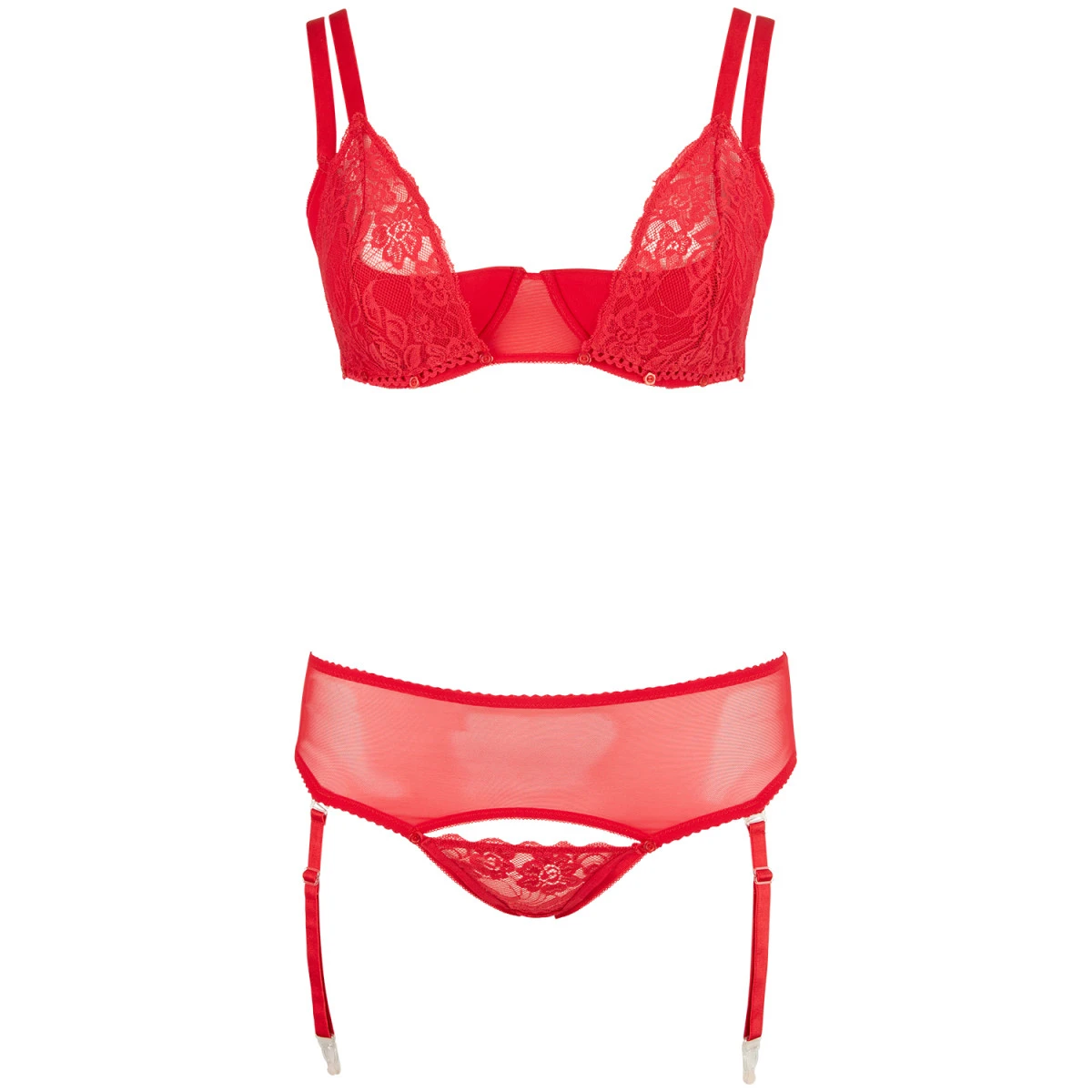 Orion Cottelli Beha Met Halve Cups Set Rood Plus Size 5 Orion Cottelli Beha Met Halve Cups Set Rood Plus Size - Afbeelding 3