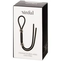 Sinful Stamina Dubbele Lasso Verstelbare Cockring -Sexy lingerie Verkoop 23447 sinful stamina dobbelt lasso penis ring 90 pack q100