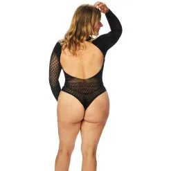 Sinful NORTIE Gry Kruisloze Bodystocking Plus Size -Sexy lingerie Verkoop 23579 nortie gry crotchless bodystocking plus size 03 model q100