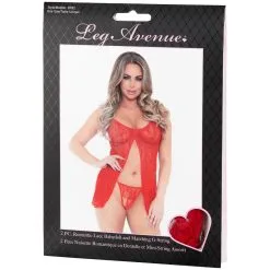 Leg Avenue Romantische Babydoll En G-string-set Rood -Sexy lingerie Verkoop 23754 leg avenue romantic babydoll og g streng saet 90 pack