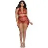 DG Brands Dreamgirl Plus Size Delicate Bloemen Beha-set -Sexy lingerie Verkoop 24302 dreamgirl delicate floral bra set plus size 01 model q100