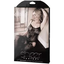 EDC Sheer Fantasy Nightshade Jarretel Teddy Bodystocking -Sexy lingerie Verkoop 24653 sheer fantasy lace catsuit with open crotch 90 pack q100