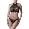Mixed Grey Velvet Hoge Hals Kanten Bh-set -Sexy lingerie Verkoop 25213 grey velvet highneck lace bra set 01 model q100