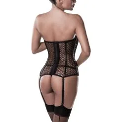 Mixed Grey Velvet Bustier Set -Sexy lingerie Verkoop 25270 grey velvet corsagen 02 model q100