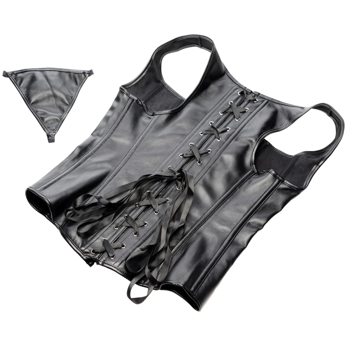 XR Brands Strict Lace-up Korset En String 6 XR Brands Strict Lace-up Korset En String - Afbeelding 4