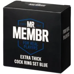 Sinful MR.MEMBR Blue Extra Dikke Cockring Set -Sexy lingerie Verkoop 25427 mr membr extra thick cock ring s t bl 90 pack q100