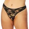Sinful NORTIE Siv Black Kruisloze G-string  -Sexy lingerie Verkoop 25430 nortie siv crotchless black lace g string plus size 01 model q100 2