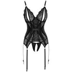 Orion Cottelli Kanten Kruisloze Corsage Set -Sexy lingerie Verkoop 25585 cottelli lace crotchless corsage 01 product q100