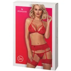 Amocarat Obsessive Fantastische Rode Jarretelset -Sexy lingerie Verkoop 25681 obsessive red garter belt and suspender set 90 pack q100 1