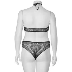 Sinful NORTIE Ronja Halternek En Kruisloos Slipje Set Plus Size -Sexy lingerie Verkoop 25758 nortie ronja sort halterneck og bundl s trusse s t plus size 03 product