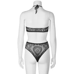 Sinful NORTIE Ronja Halternek En Kruisloos Slipje Set -Sexy lingerie Verkoop 25759 nortie ronja sort halterneck og bundl s trusse s t 03 product