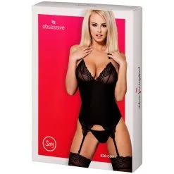 Amocarat Obsessive Zwarte Korset En G-string Set -Sexy lingerie Verkoop 25868 obsessive black corset and g string set 90 pack q100