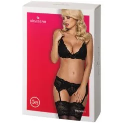 Amocarat Obsessive Zwarte Kanten Jarretel Set -Sexy lingerie Verkoop 25871 obsessive black lace suspender set 90 pack q100