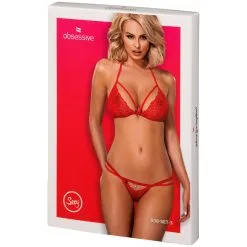 Amocarat Obsessive Red Kanten String En BH Set -Sexy lingerie Verkoop 25877 obsessive red lace and string bra set 90 pack q100