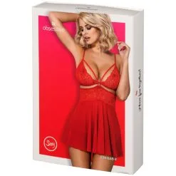 Amocarat Obsessive Rode Babydoll-set Van Mesh 11 Amocarat Obsessive Rode Babydoll-set Van Mesh -Sexy lingerie Verkoop 25880 obsessive mesh babydoll set 90 pack q100
