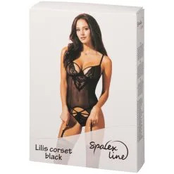SpaLeX Line Lilis Zwarte Bodystocking Met Bretels -Sexy lingerie Verkoop 25900 spalex line lilis black bodystocking 90 pack q100