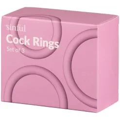 Sinful Playful Pink Set Penisringen 3 Stuks -Sexy lingerie Verkoop 25928 sinful playful pink cock ring set 3 pcs 90 pack q100