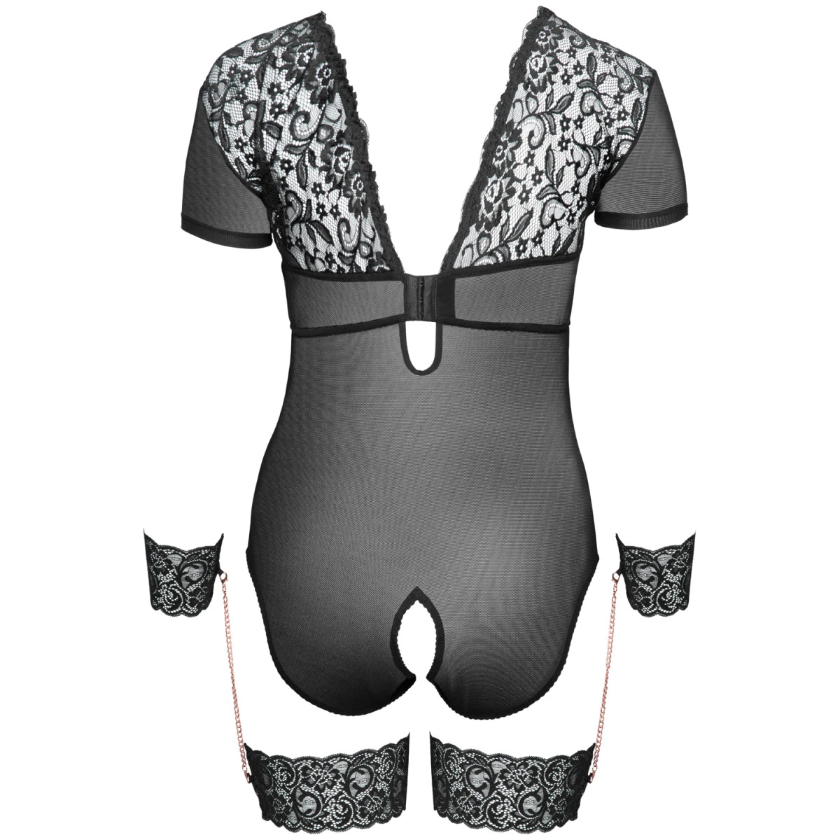 Orion Cottelli Bondage Kruisloos Kanten Body Met Handboeien Plus Size 6 Orion Cottelli Bondage Kruisloos Kanten Body Met Handboeien Plus Size - Afbeelding 4