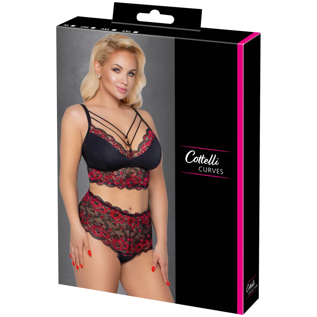 Orion Cottelli Curves Rode Kanten Bh Set Plus Size 5 Orion Cottelli Curves Rode Kanten Bh Set Plus Size - Afbeelding 3