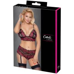 Orion Cottelli Curve Kruisloos Rood Kanten Peek-a-Boo Bh Set Plus Size -Sexy lingerie Verkoop 26087 cottelli curve crotchless red lace bra set plus size 90 pack q100