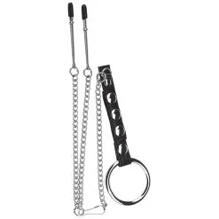 Schneider & Triburtius Rubber Blue Line C&B Gear Penisring Met Tepelklemmen