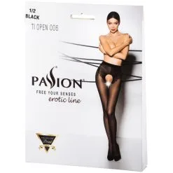 Passion Black Panty Met Open Kruis -Sexy lingerie Verkoop 26504 passion black crotchless tights 90 pack q100