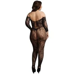 Shots-Media Le Désir Catsuit Met Lange Mouwen En Zonder Kruis Plus Size -Sexy lingerie Verkoop 26515 le desir lace bodystocking plus size 02 product q100